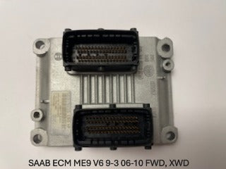 Saab 9-3 V6 B284 motorstyrdon ECM ME9 MY06-10 Renoverad Utbytesenhet